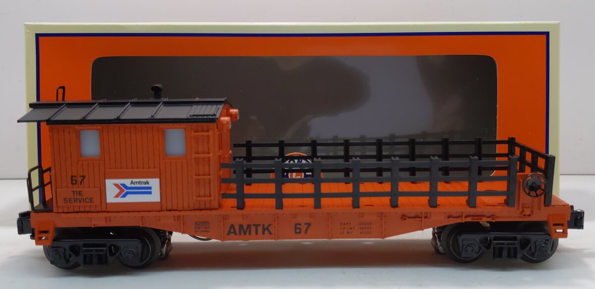 Lionel 6-82095 O Amtrak Tie Work Car #67 LN/Box