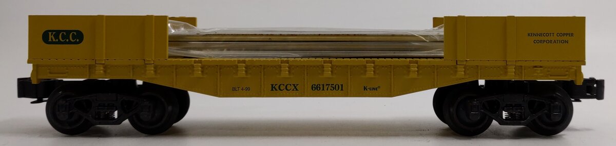 K-Line K661-7501 O Gauge Kennecott Copper Corporation Flat Car w/Rail Load NIB
