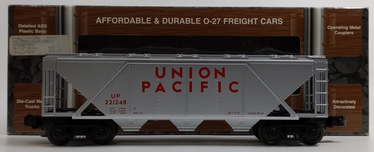 MTH 33-7503 O Gauge Union Pacific 3-Bay Covered Hopper LN/Box