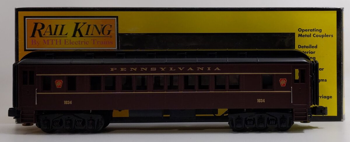 MTH 30-6237 O Gauge Pennsylvania Madison Coach Car #1034 LN/Box