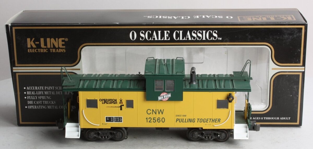 K-Line K613-1311 O Gauge Chicago & North Western Extended Vision Caboose #12560 LN/Box