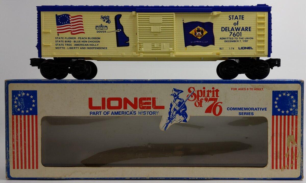 Lionel 6-7601 O Gauge State of Delaware Boxcar EX/Box