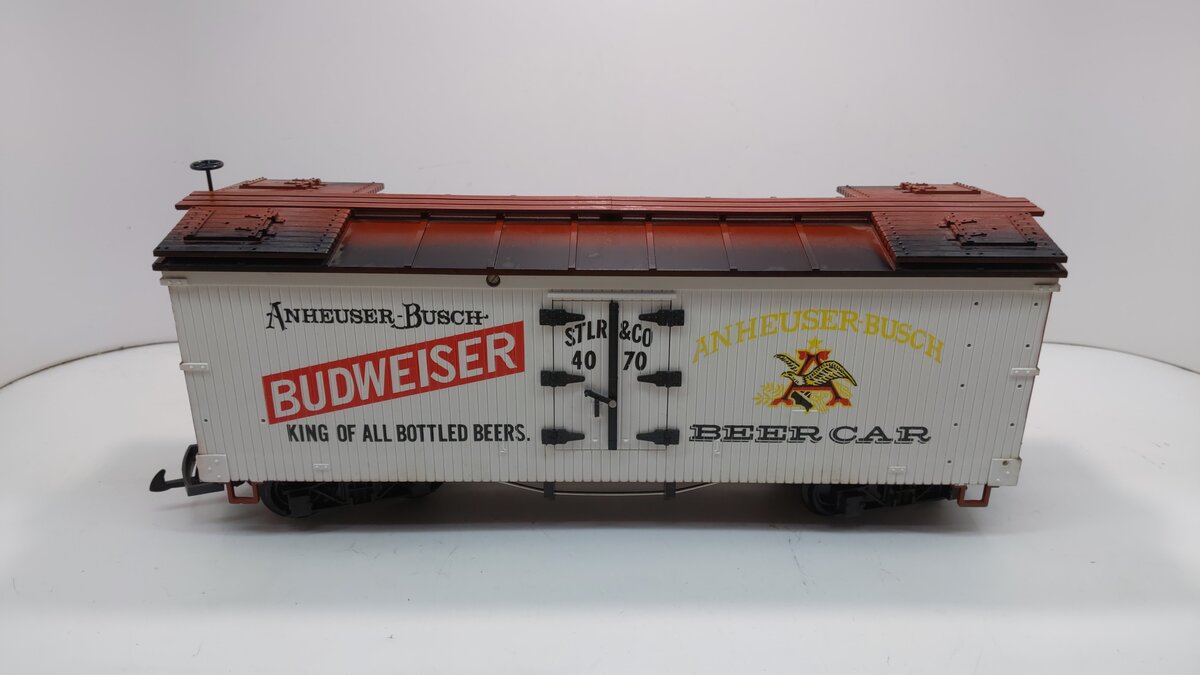 LGB 4070 G Scale Budweiser Woodside Reefer Car #4070 LN/Box