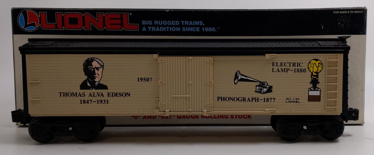 Lionel 6-19507 O Gauge Thomas Edison Famous Inventors Refrigerator Car LN/Box