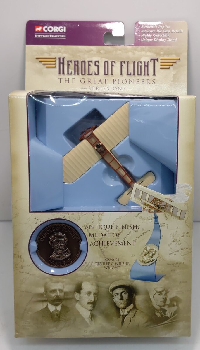 Corgi CS90121 Heroes of Flight Orville and Wilbur Wright W/Antique Finish Medal