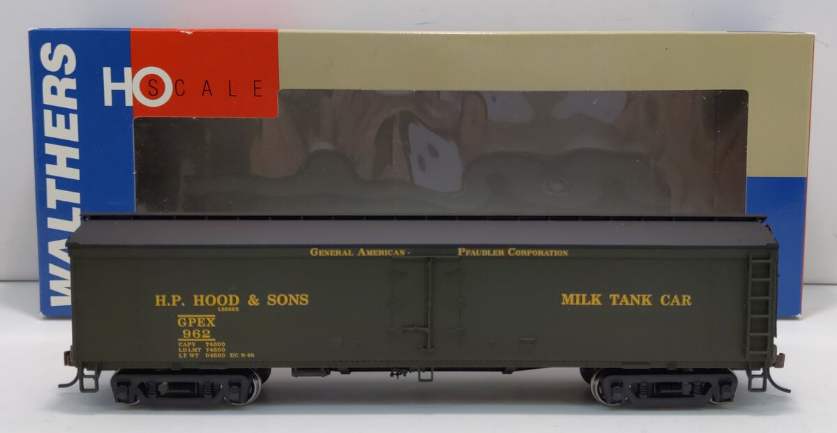 Walthers 932-5461 HO HP Hood General American-Pfaudler 53' Milk Tank Car #962 LN/Box