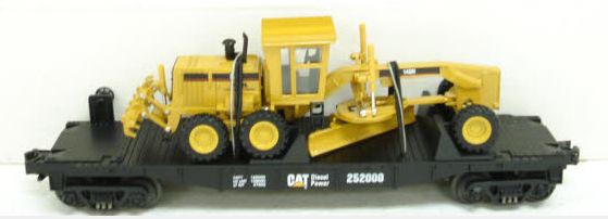 MTH 30-7673 O Gauge Caterpillar Flatcar #252000 with Motor Grader LN/Box