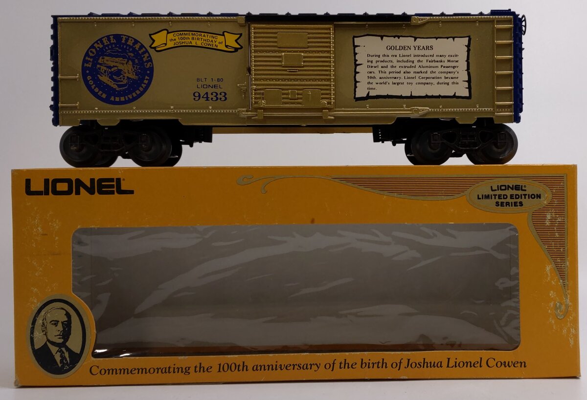 Lionel 6-9433 O Gauge Joshua Lionel Cowen Golden Years Boxcar LN/Box