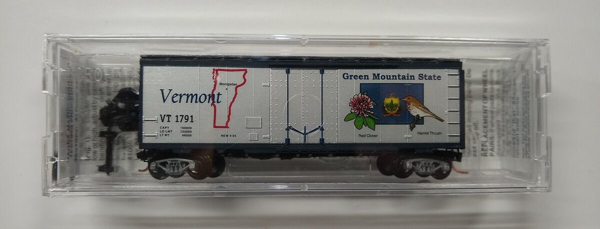 Micro-Trains 02100402 N Scale Vermont State 40' Standard Plug Door Boxcar #1791