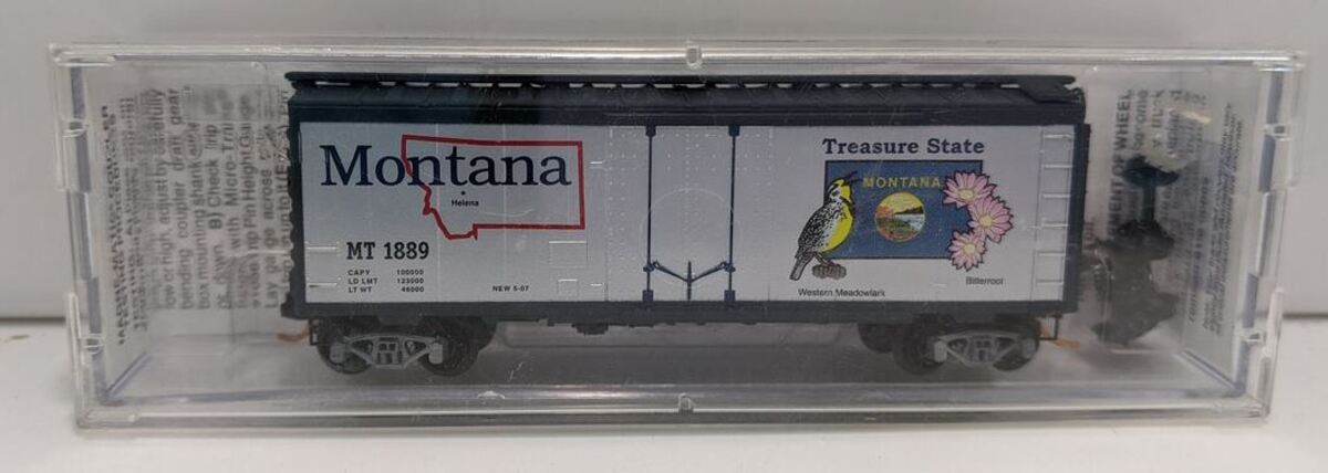 Micro-Trains 02100413 N Scale Montana State 40' Standard Plug Door Boxcar #1889 EX/Box