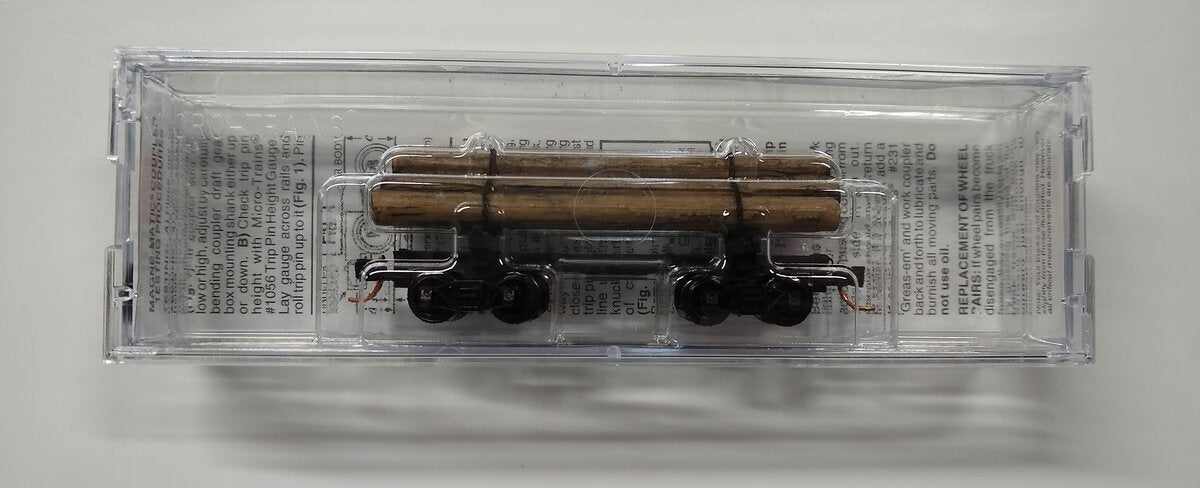 Micro-Trains 11300530 N Scale Undecorated 30' Skeleton Log Car w/ Log Load LN/Box
