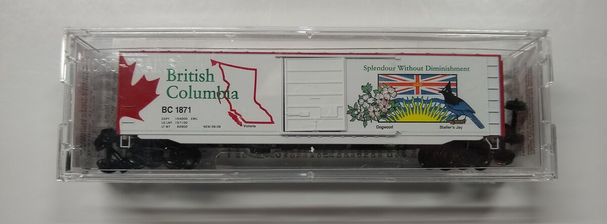 Micro-Trains 07700151 N British Columbia 50' Single Door Boxcar #1871 LN/Box