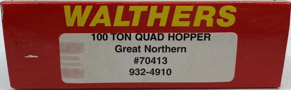 Walthers 932-4910 HO Great Northern 100 Ton Quad Hopper # 70413 Kit