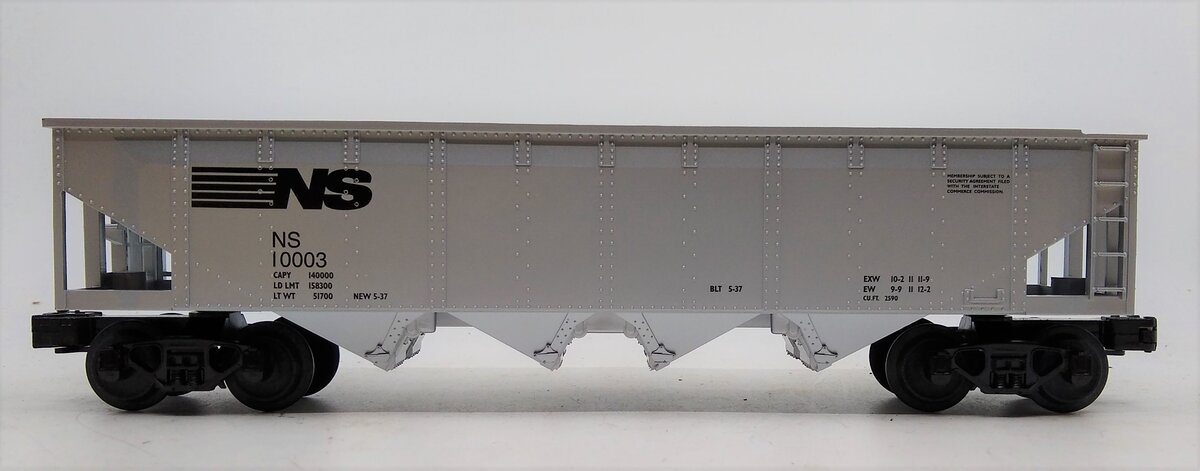 MTH 30-7510 O Gauge Norfolk Southern 4-Bay Hopper #10003 LN/Box
