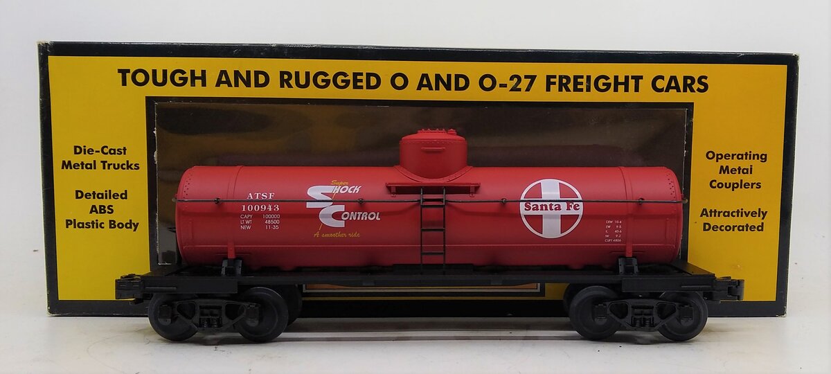 MTH 30-73060 O Gauge Atchison Topeka Santa Fe (ATSF) Tank Car #100943 LN/Box