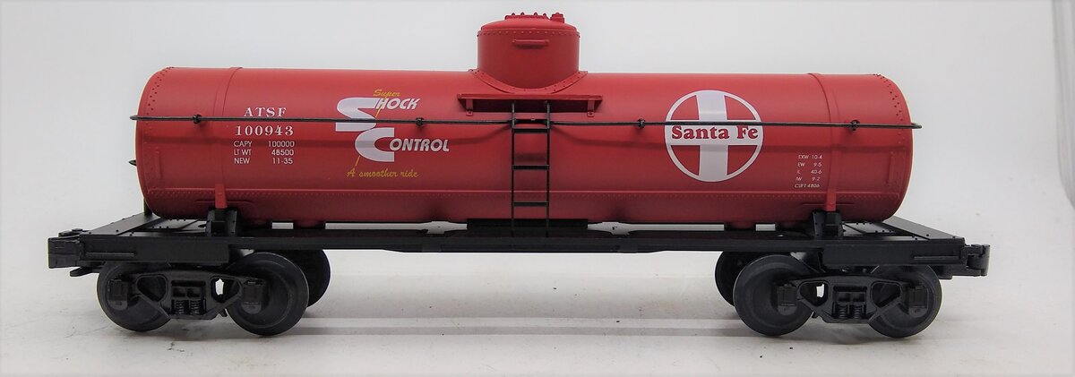 MTH 30-73060 O Gauge Atchison Topeka Santa Fe (ATSF) Tank Car #100943 LN/Box