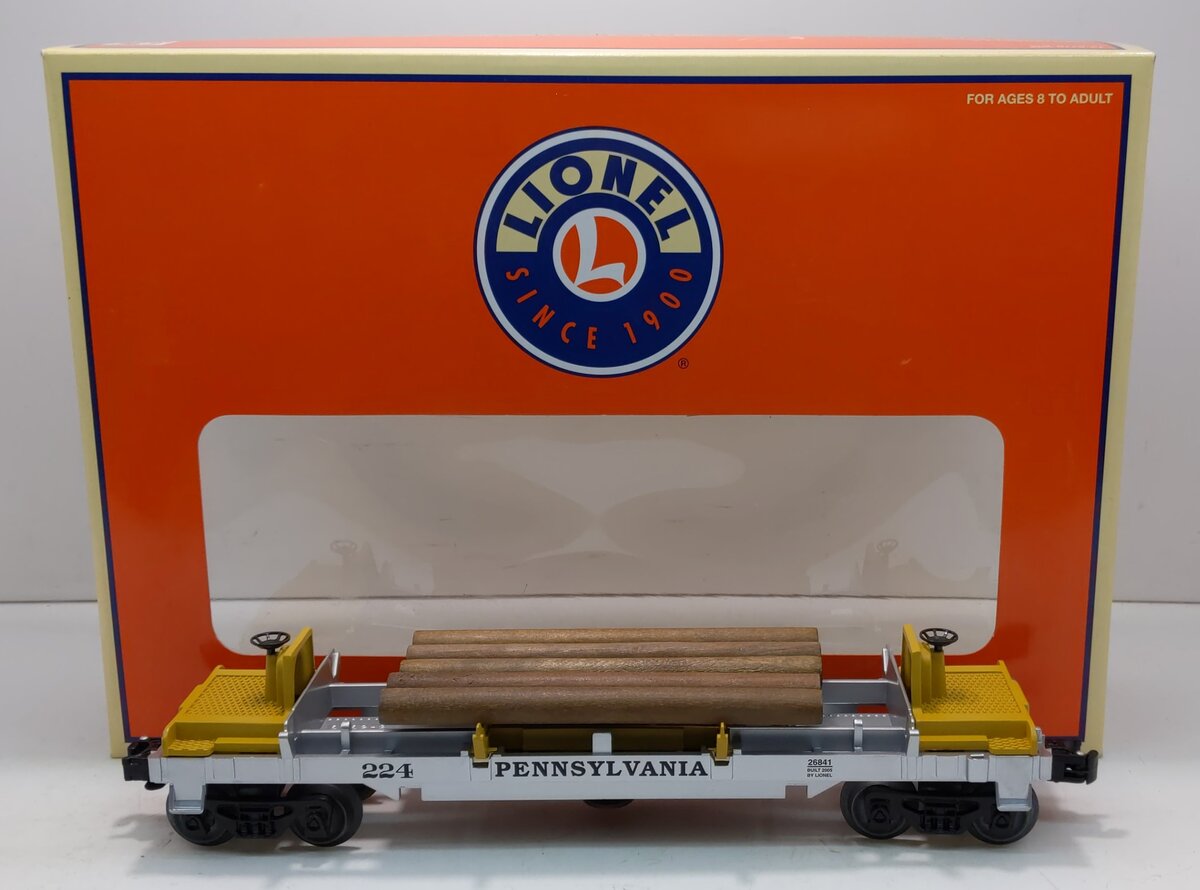 Lionel 6-26841 O Pennsylvania Railroad Log Dump Car #224 LN/Box
