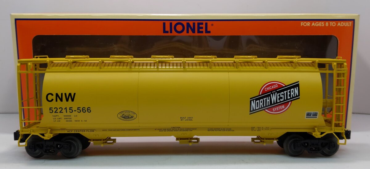 Lionel 6-52215-566 O Gauge Chicago & North Western Cylindrical Yellow Hopper LN/Box