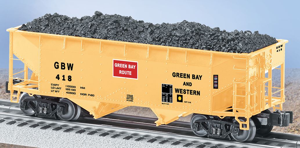 Lionel 6-17042 O Gauge Green Bay and Western 2-Bay Offset Hopper #418