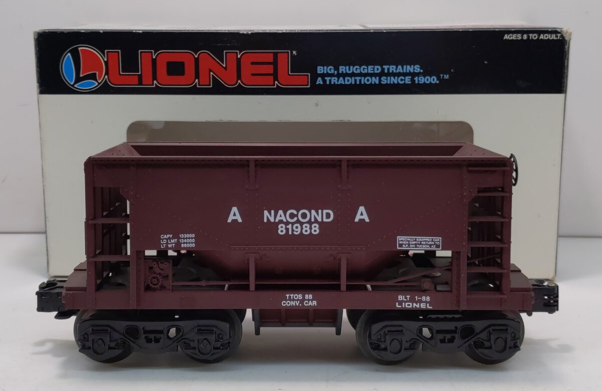 Lionel 6-17872 O Gauge TTOS 1988 Convention Anaconda Ore Car #81988 LN/Box