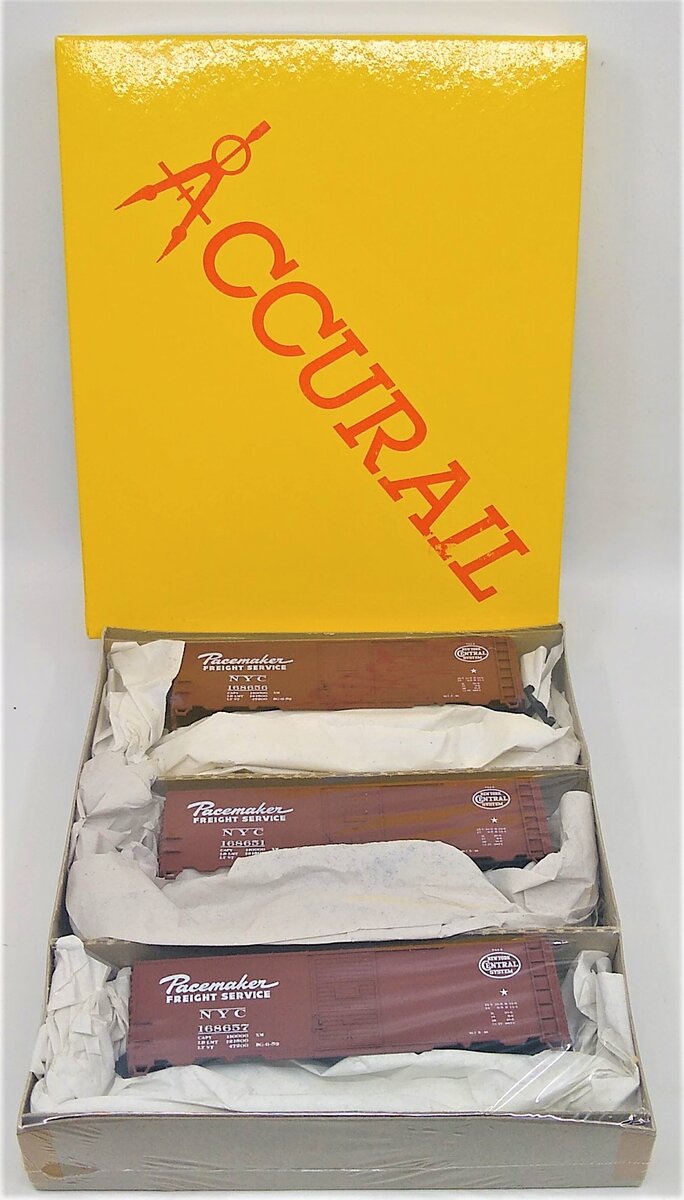 Accurail 3335 HO Scale NYC 40' AAR Steel Boxcars (Pack of 3)