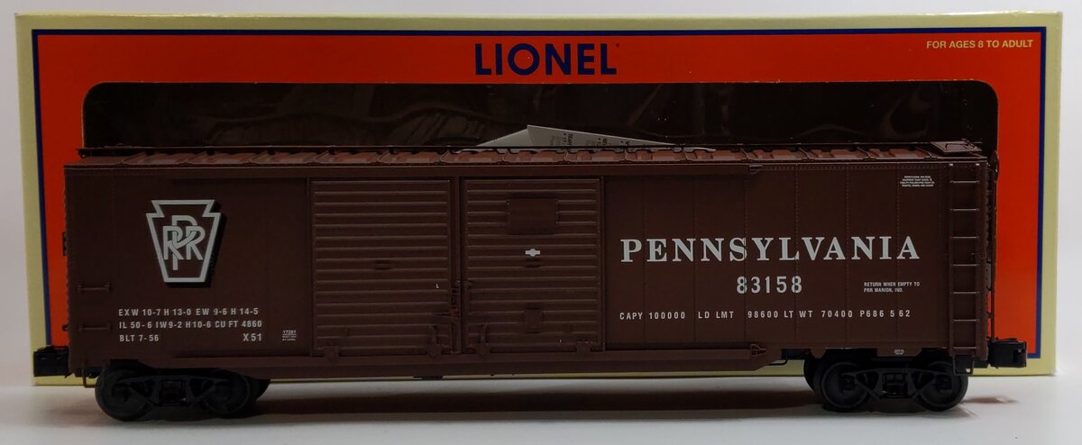 Lionel 6-17281 O Gauge Pennsylvania AAR Standard Double-Door Boxcar #83158 LN/Box