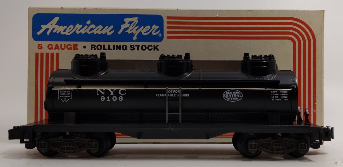American Flyer 4-9106 S Gauge New York Central Triple Dome Tank #9106[High-Rail] NIB