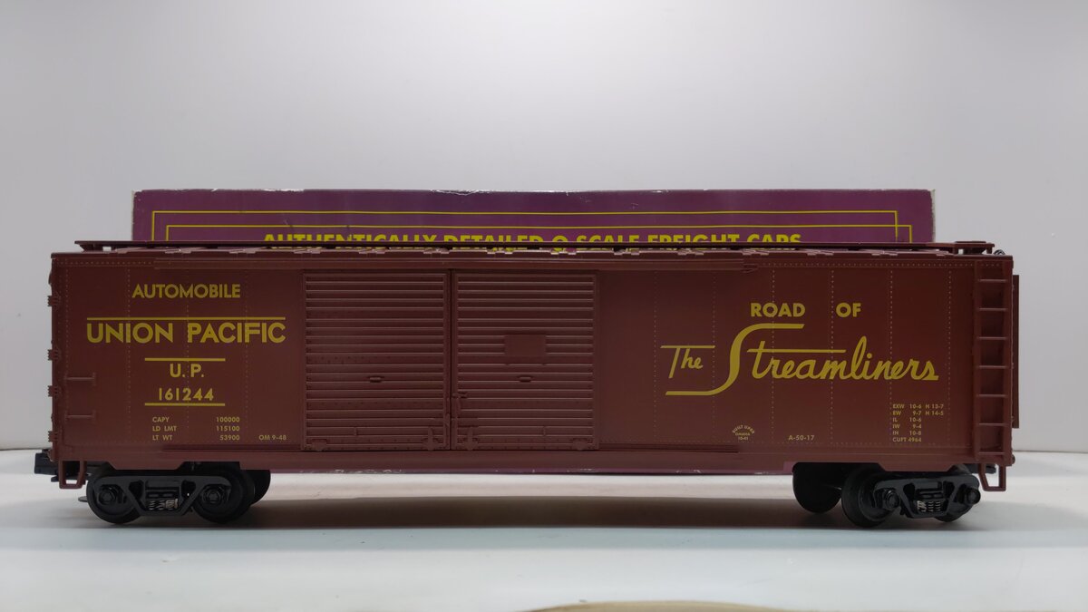 MTH 20-93012 O Gauge Union Pacific 50' Double Door Boxcar #161244 LN/Box