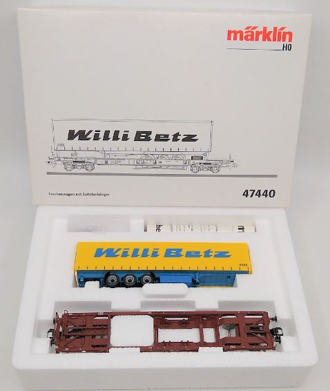 Marklin 47440 HO Scale Deep Well Flat Car with Semitrailer