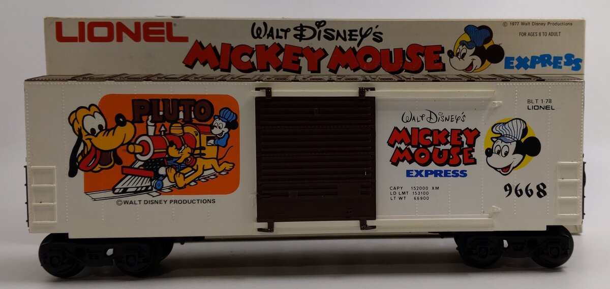Lionel 6-9668 O Gauge Disney Pluto Hi Cube Boxcar NIB