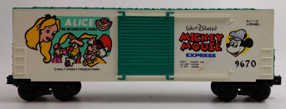 Lionel 6-9670 O Gauge Disney Alice in Wonderland Hi-Cube Boxcar #9670 LN/Box