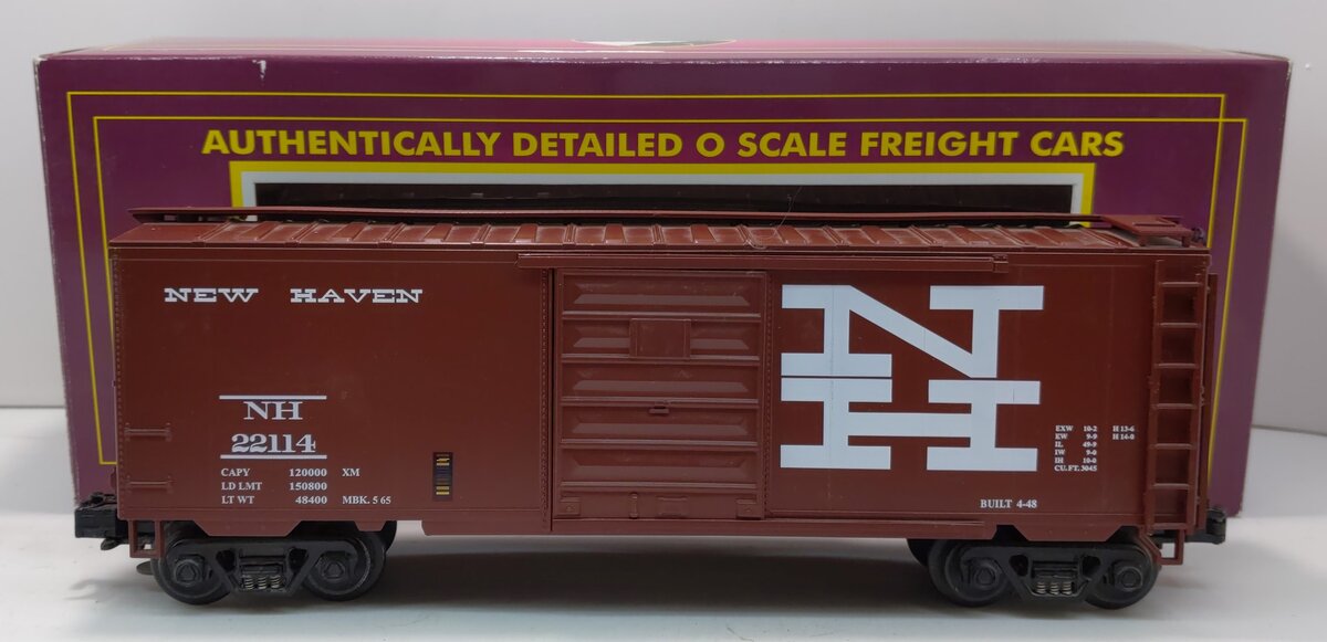 MTH 20-93015 O Gauge New Haven 40' Single Door Box Car #22114 EX/Box