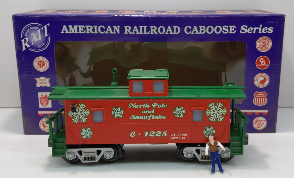 RMT CAB501 Christmas Lighted Caboose w/ Marker Lights & Figure LN/Box