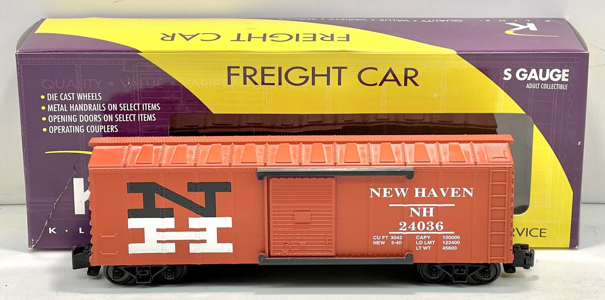 K-Line K511-003 S Gauge New Haven Boxcar EX/Box