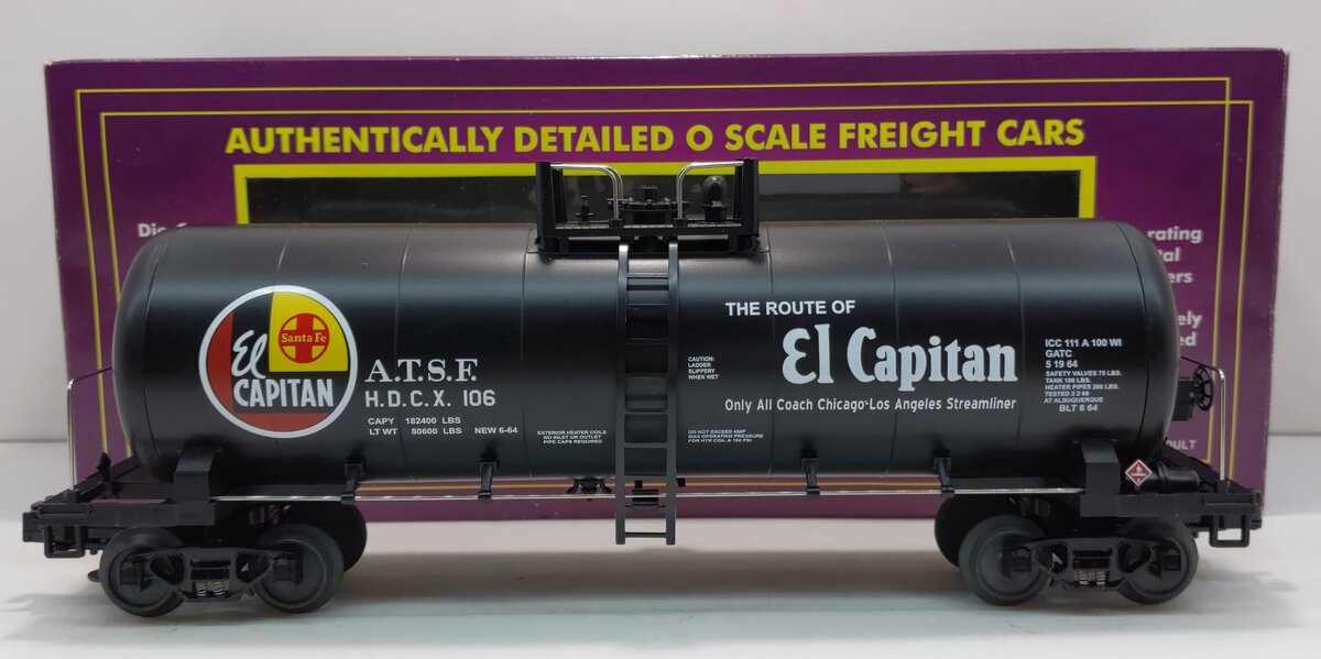 MTH 20-96039 O Santa Fe TTOS 2001 Southwest Division Single Dome Tank Car #106 LN/Box