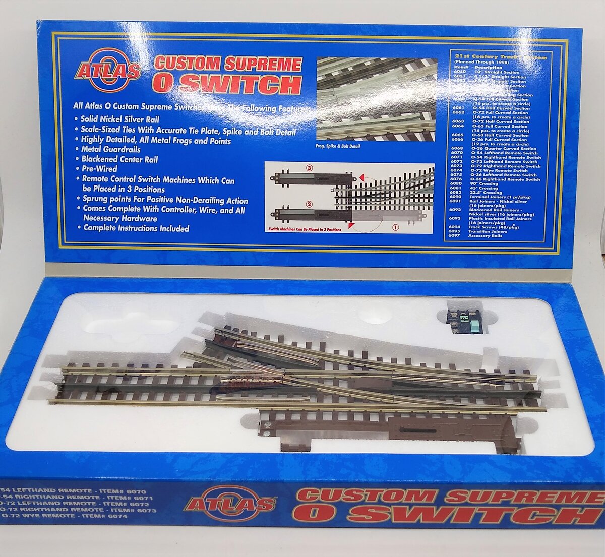 Atlas 6071 O Gauge Nickel Silver O-54 Right Hand Remote Control Switch Turnout