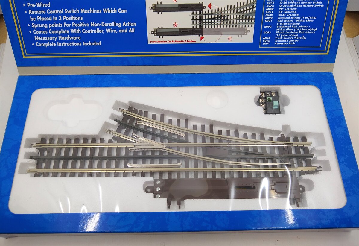 Atlas 6071 O Gauge Nickel Silver O-54 Right Hand Remote Control Switch Turnout