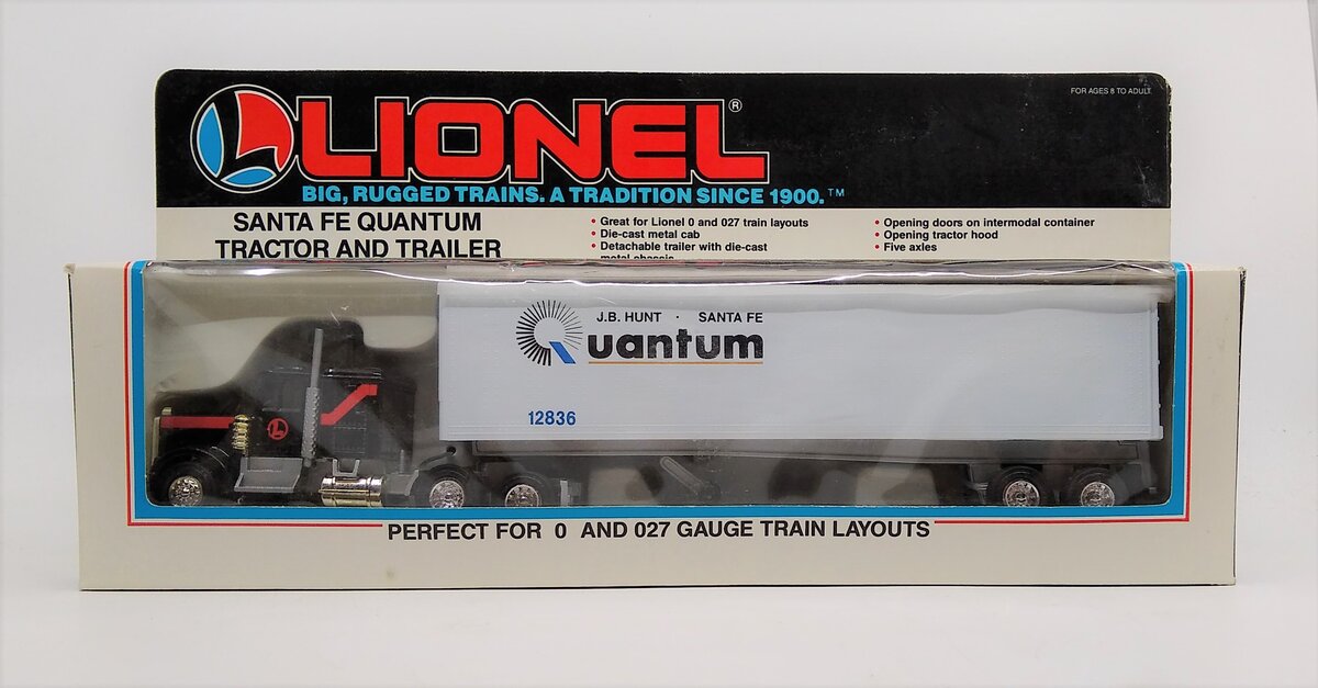 Lionel 6-12836 O Gauge Santa Fe Quantum Tractor & Trailer LN/Box