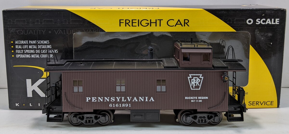 K-Line K616-1891 O Gauge Pennsylvania Railroad Illuminated Caboose LN/Box