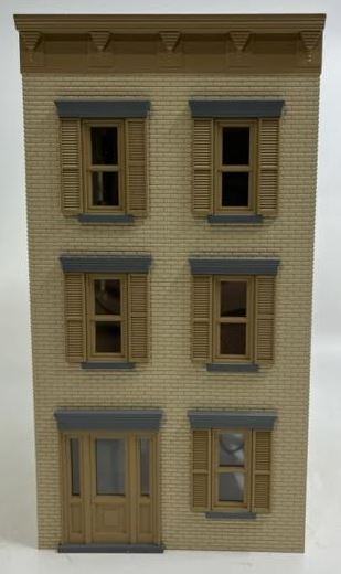 MTH 30-9079 O 3-Story Tan Town House with Dark Tan Trim LN/Box