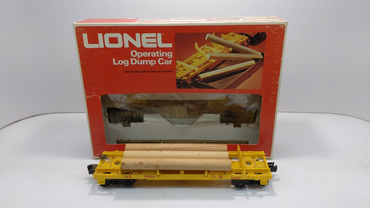 Lionel 6-9303 O Gauge Union Pacific Operating Log Dump Car
