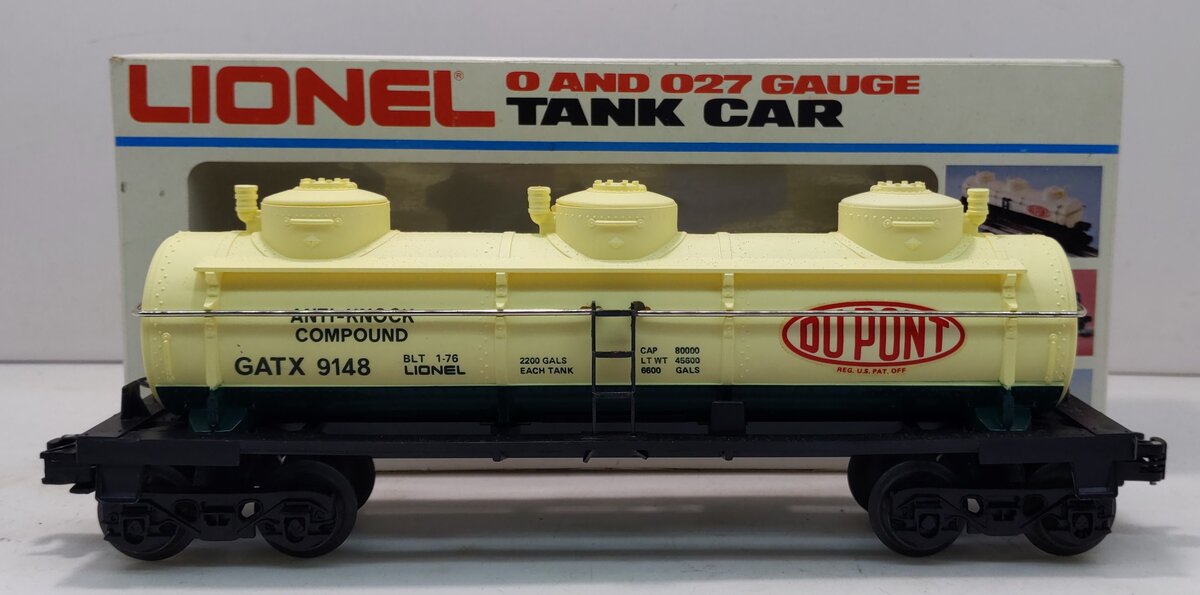 Lionel 6-9148 O Gauge DuPont Triple Dome Tank Car #9148 LN/Box