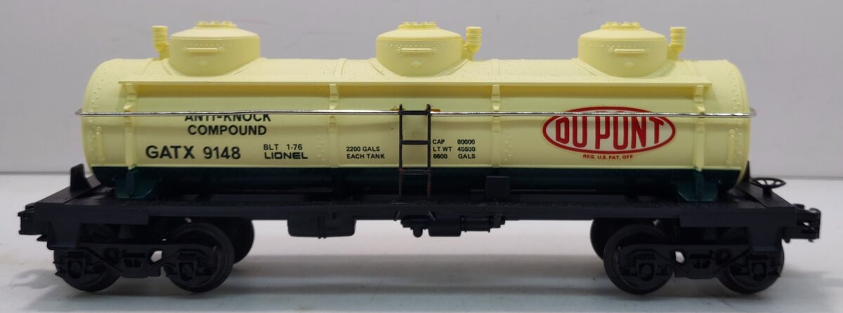 Lionel 6-9148 O Gauge DuPont Triple Dome Tank Car #9148 LN/Box