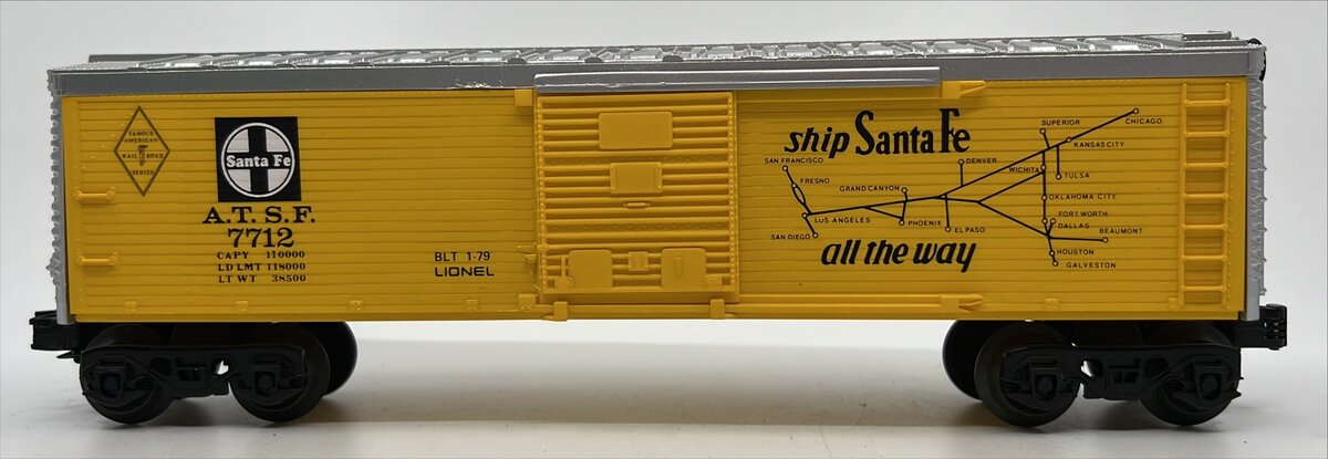 Lionel 6-7712 O Gauge ATSF Famous American Railroad Series Box Car LN/Box