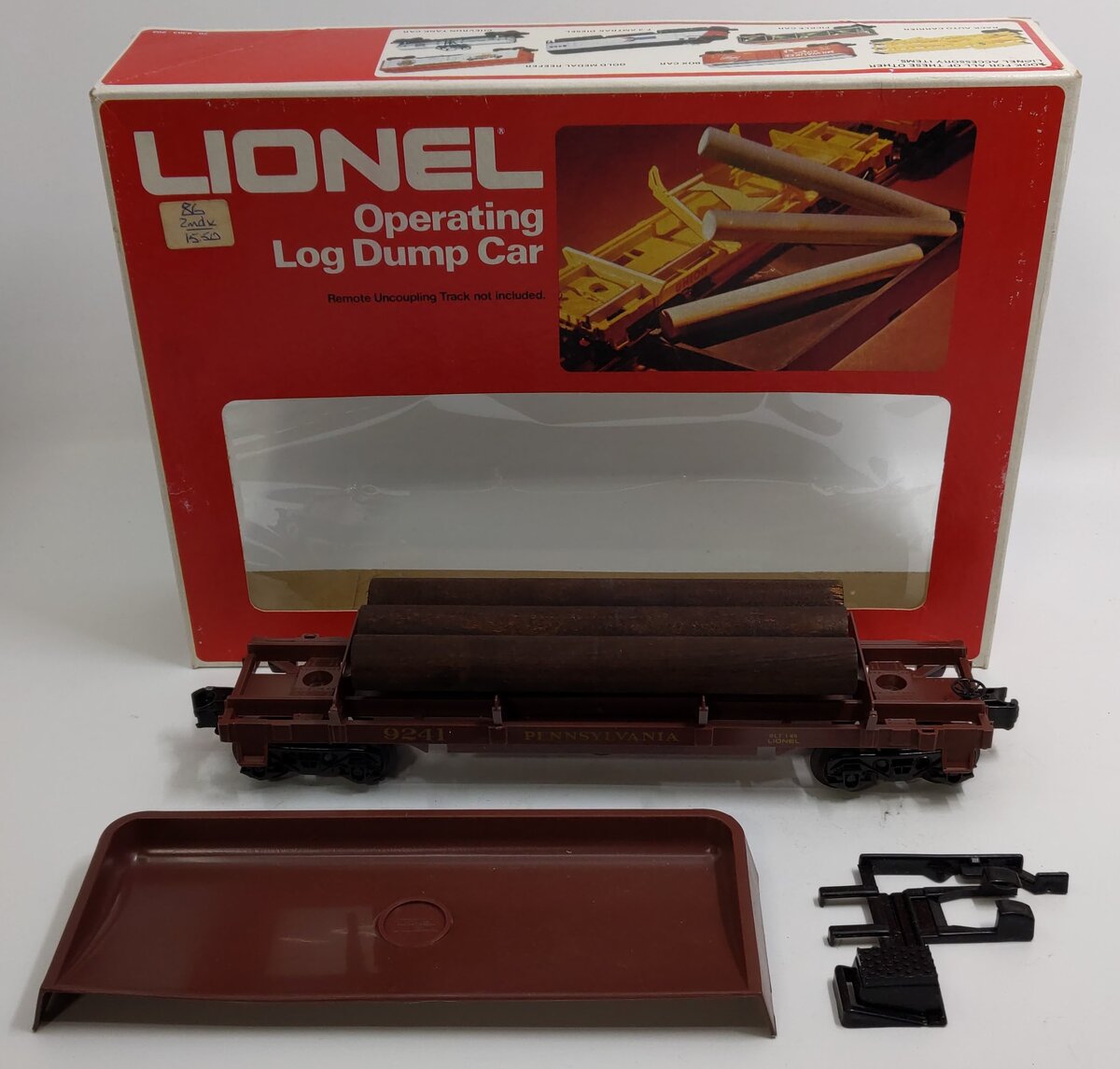 Lionel 6-9241 O Gauge Pennsylvania Operating Log Dump Car LN/Box