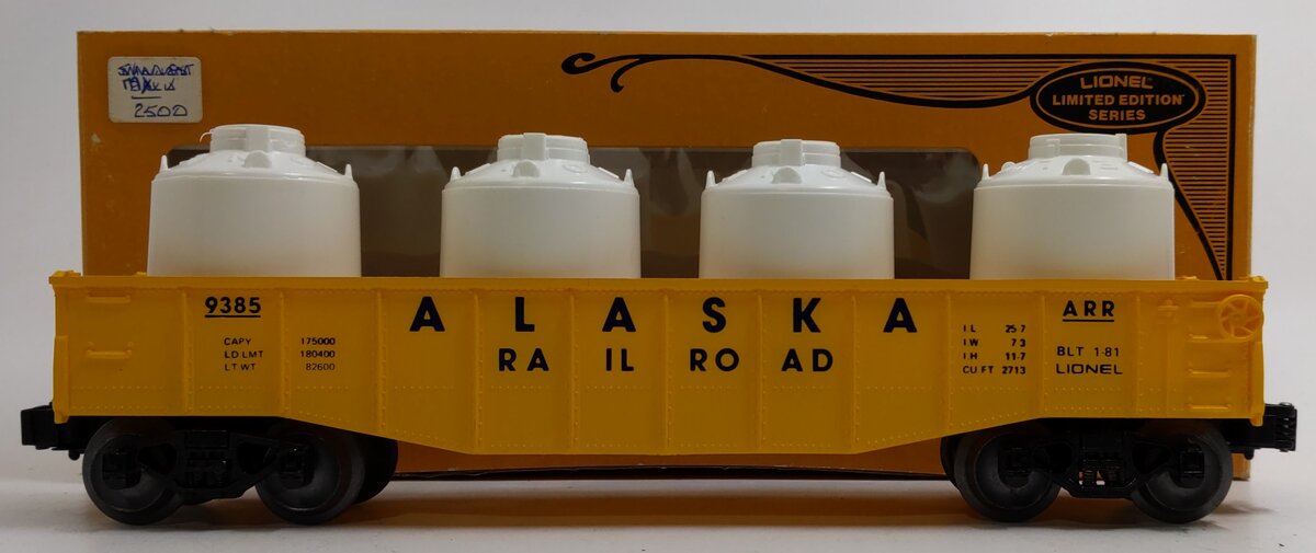 Lionel 6-9385 O Gauge Alaska Gondola with Canisters LN/Box