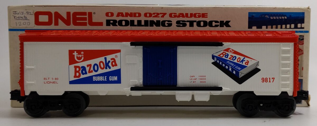 Lionel 6-9817 O Gauge Bazooka Bubble Gum Billboard Reefer #9817 LN/Box