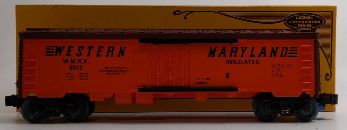 Lionel 6-9818 O Gauge Western Maryland Reefer Car