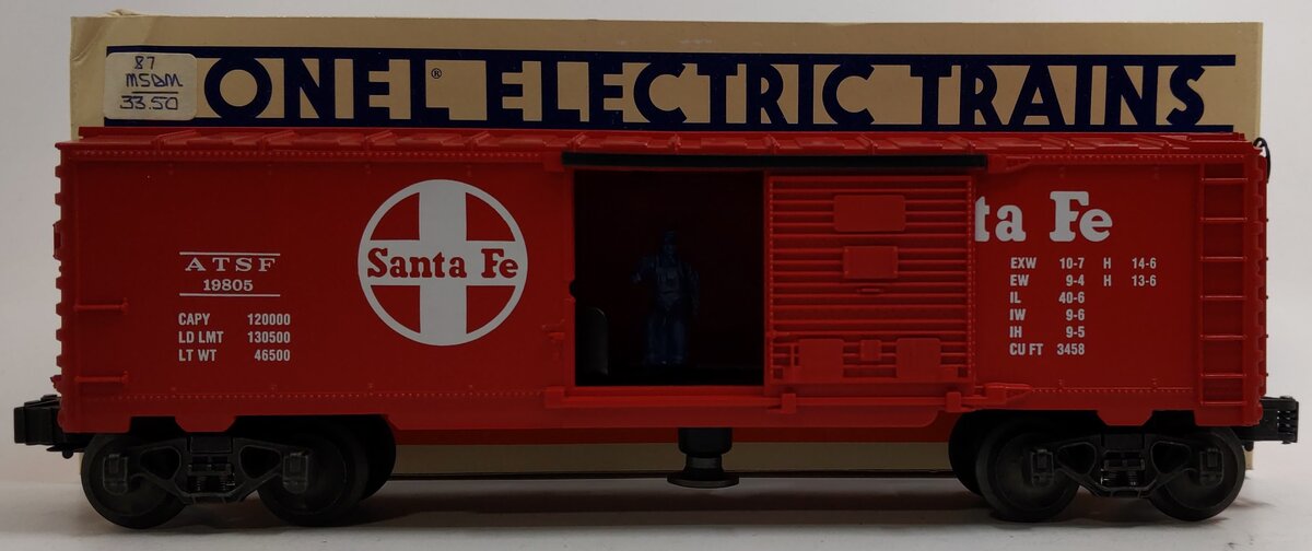 Lionel 6-19805 O Gauge Atchison Topeka Santa Fe Operating Boxcar NIB