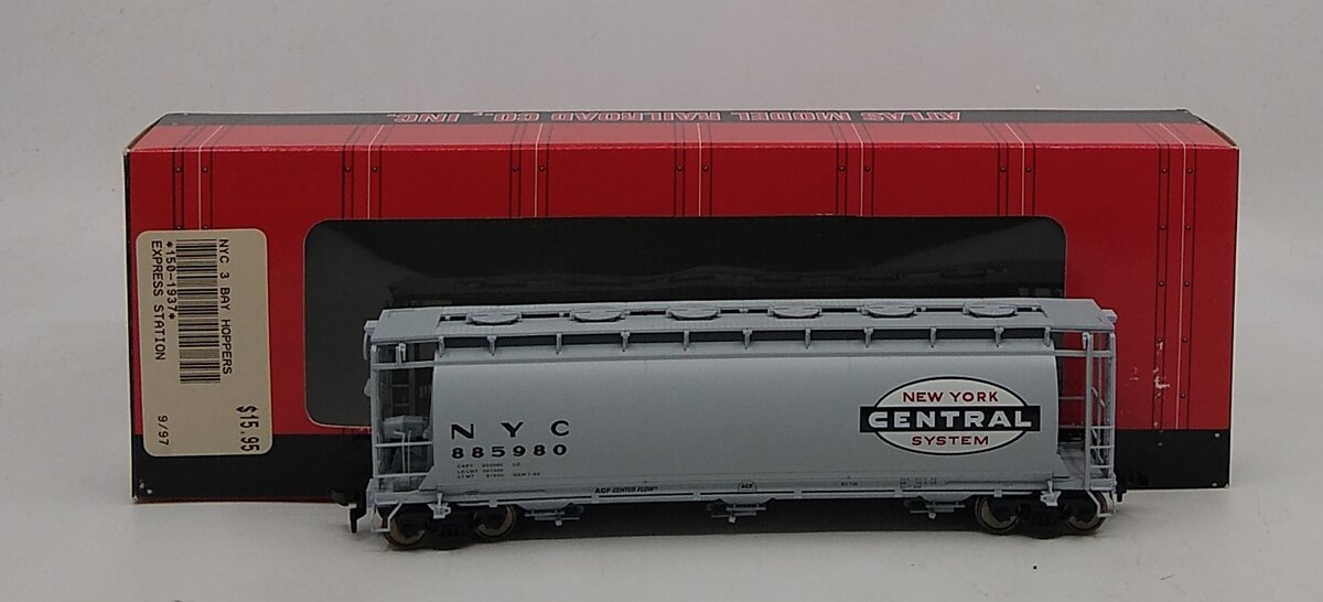 Atlas 1937-2 HO Scale New York Central Hopper #885980 LN/Box